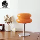 Glass Stained Desk Lamp – Egg Tart Design for Bedroom, Study & Home Decoration