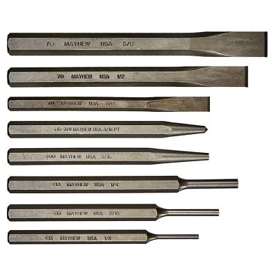 Mayhew Select 61025 Ec Punch and Chisel Kit, 8-Piece