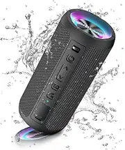 [Ortizan] Bluetooth Speaker, Upgraded Portable Wireless Speaker with 24W Loud Stereo Sound and LED Light, IPX7 Waterproof Speakers, 30H Playtime, Extra Bass Speaker Bluetooth for Home, Travel, Outdoor