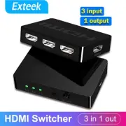 3x1 HDMI Switch 3 in 1 out Video Switcher Remote Control For DVD TVBox PS3/4 PC