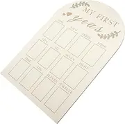 CORHAD First Year Milestone Photo Frame Newborn Picture Display Board Wooden Memorial Frame