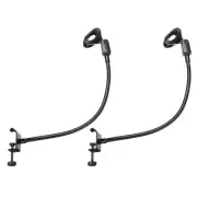 18.5" Gooseneck Desk Mic Stand with Clip,Mic Holder, Black, 2Pcs