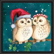 Sunrays Creations Needlearts We Give a Hoot About Christmas Chart & Fabric