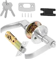 Zerodeko Dual Sided Lever Handle Lock for Doors Silver Finish Easy Installation Suitable for Door Frames for Home Office and Public Restrooms Design