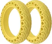 LUNCHS Rubber Solid Tire Compatible with Xiaomi 3 Compatible with Mijia M365 Electric Scooter Shock Absorber Damping Tyre Compatible with Pro Pro2 1S 8 1/2 Tubeless 8.5"(2pcs Yellow)