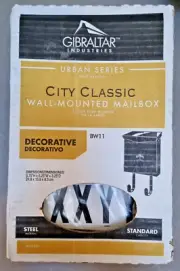 Gibraltar Classic Mailbox Small Black Wall-Mount w/Lettering & Screw assortment