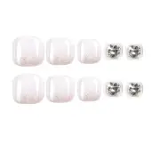 White False Toenails Full Cover Toenails Artificial Toenails Short Toe Nails Ins