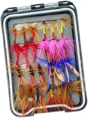 Abbraccia 24Pcs Fishing Assortment, Fly Lures Hook, Wet Dry Fly Fishing Kit for Trout