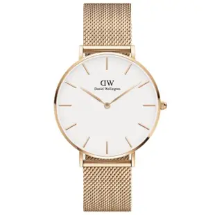 【Daniel Wellington】Petite Melrose系列 時尚金米蘭金屬錶-白面 /36mm(DW00100305)