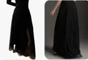 NEW Vintage Tadashi Sheer Black Maxi Tulle Skirt Front Slit Mesh Overlay XS 0 2