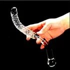 Large Crystal Anal Butt Plug Glass Dildo Dong Veined Texture Adult Sex Toy NEW