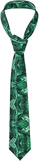 [LWJUWOKL] Tropical Banana Leaf Men'S Silk Tie Men'S Suit Tie Fashion Tie Printed Tie Wedding Party, Black, One Size