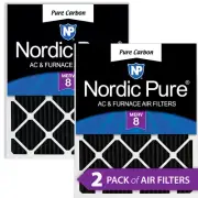16x30x1 (15_3/4x29_11/16) Pure Carbon Odor Reduction Furnace Air Filters 2 Pack
