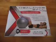 Silver 1 65cm Balance Ball with Pump & Exercise Guide Heights Over 5'5" NEW
