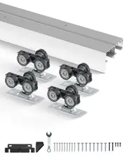 Bypass Door Hardware 1.52m Bypass Closet Door Track Kit for 2 Door System