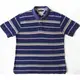 美國品牌Tommy Hilfiger藍色條紋短袖Polo衫 XL號