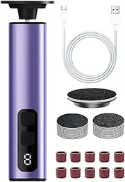 Foot Callus Remover Tool Electric, Portable Foot Sander Callus Remover, Feet Pedicure Tools, Sandpaper Discs & Grinding Heads, 9 Speeds for Dead Cracked Hard Skin