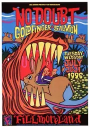 Chuck Sperry No Doubt w/ Goldfinger Fillmoreland July 30/31 1996 Official Poster
