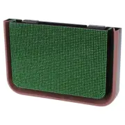 Car Trash Can Foldable Back Seats Rhinestone Plastic Trash Bin Green Black 1 Pcs