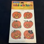 NEW Vintage 80’s DENNISON Jack-O-Lanterns Pumpkins Mini Sticker Sheets -