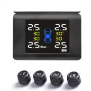 Solar Power 4 External Sensors LCD Display Car Tire Pressure Monitor System TPMS (for: Fiat)