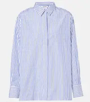 ['S Max Mara] 'S Max Mara Tata striped cotton shirt UK 12 blue