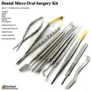 12PC Dental Micro Oral Surgery Instruments Kit Periosteal Elevator Needle Holder