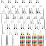Nuenen 50 Pcs Sand Art Bottle with Funnels Plastic Potion Bottles Spell Jar Sand Container Bulk Collection Bottle Wish and Message Bottle for Craft Wedding Birthday Art Classroom(Silver, 2 oz)