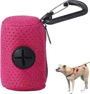 Dog Poop Bag Dispenser,Mesh Fabric Attachment Dog Bag Dispenser with Zipper | Large Capacity Dog Bag Dispenser, Portable Poop Bags Holder for Doggie, Walking, Outdoor