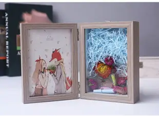 創意6 7寸個性DIY立體相框擺臺禮品照片框抖音唇印永生花盒子禮物