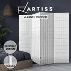 Artiss 4 Panel Room Divider Screen Partition Wood Timber Fold Stand Wide White