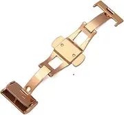 APTPKGDFDK 14 16 18 20mm Stainless Steel Watch Buckle Watch Clasp Accessories Leather Strap Buckle Double Press Butterfly Metal Buckle Cuff