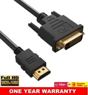 HDMI to DVI-D 24+1 Cable Cord Lead For HDTV BluRay PS3 Xbox 360 PC Premium Wire