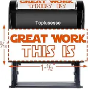 Toplusesse Great Work This is Teacher Stamp Self Inking Classroom Teacher Supplies Great Work This is Encouraging Grading Stamp Classroom Supplies- Orange Ink