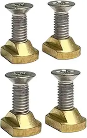 4 Pieces Surfboard Fin Screws and Plate, Longboard Fin Screw Replacement, No Tool Paddleboard Fin Screw for Outdoor Surfing