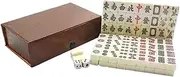 Mahjong Set Mahjong Chinese Mahjong Set with Box Travel Party Four Person Mahjong Set 144 Tiles Chinese Mah Jongg Set