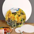DIY Wooden Photo Frame Blank Round Canvas Board Oil Painting Panel Art Painter`