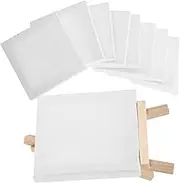 GLSTOY 1 Set Mini Canvas and Easel for Stretched Canvases with Easel Portable Painting Kit for Home Classroom and Travel