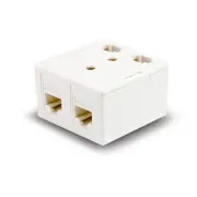 Serveredge 2 Way Cat5E Surface Mount Box With Keystone Jack White