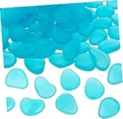 DRESSOOS 100pcs Glowing Pebbles for Fish Tank Decor Lake Decorative Stones Safe Natural for Garden Pathway and Aquarium Landscape Luminescent Rocks