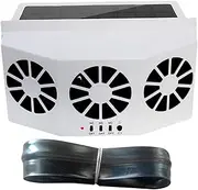 Solar Car Exhaust Fan - Window Cooling Fan, Quiet Air Exhaust | Wide Angle 3 Fan Cooling With Rechargeable Battery, Fresh Air Eliminator, Automotive Cabin Inside Summer Use For Trucks