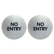 2x Durable 8cm Pictogram No Entry Sign Stainless Steel Wall Hang Signage Silver