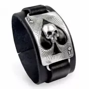 Alchemy Gothic Ace Of Dead Spades Unisex Leather Wrist Strap • Local Stock • ...