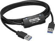 Plugable USB 3.0 Transfer Cable, Unlimited Use, Transfer Data Between 2 Windows PC's, Compatible with Windows 11, 10, 8.1, 8, 7, Vista, XP, Bravura Easy Computer Sync Software Included