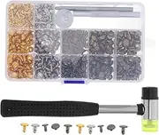 FRCOLOR 1 Set Versatile Metal Snap Fasteners Kit for Clothing and Bags Copper Snaps with Installation Tools for DIY Sewing Crafting and Projects