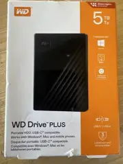 Western Digital WD DRIVE PLUS 5TB PORTABLE HDD USB-C Windows Mac