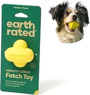 Earth Rated Dog Ball for Small, Medium and Large Dogs, Durable Natural Rubber Fetch Dog and Puppy Toy, for Indoor and Outdoor Use, Dog Gifts, Medium