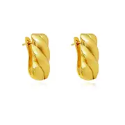 Culturesse Velma Sterling Silver 15mm Twisted U Huggie Earrings 18K Gold Plating