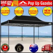 Instahut Gazebo Pop Up Marquee 3x6m Outdoor Tent Folding Wedding Gazebos Black
