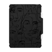 iPad Air 11-inch (M2/M3) Impact Folio Case FACE MOSAIC SKETCH 3 CLEAR CASE IPAD, ABSTRACT MINIMAL PEOPLE MEN ILLUSTRATION By Ebi Emporium